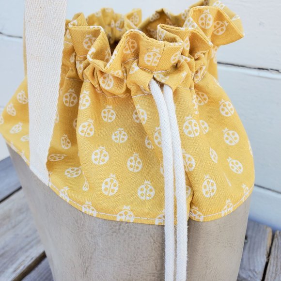 Project Bag for Knitting, Crochet, Yarn Storage and Organization! Medium Yellow - Picture 3 of 11